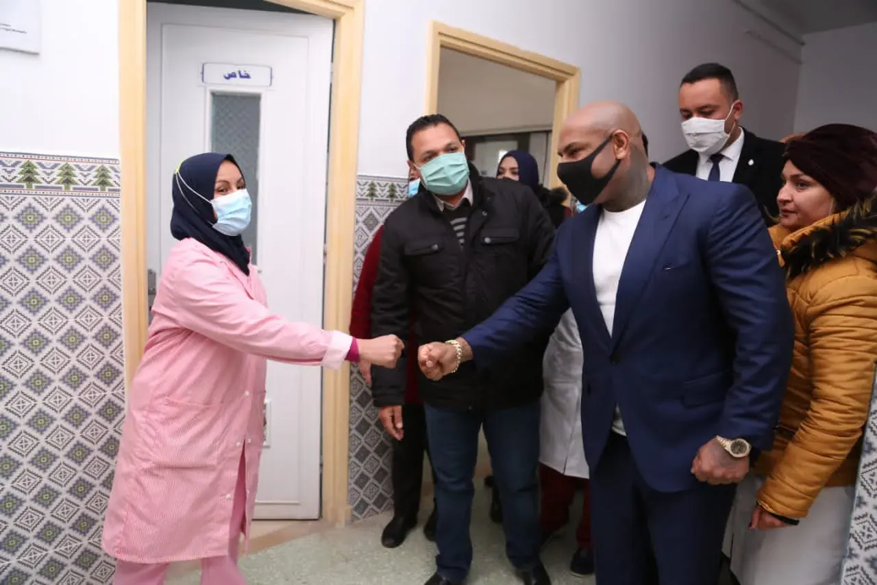 Karim Gharbi visiting a hospital