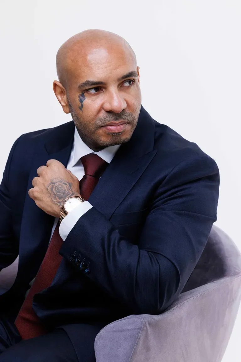 Karim Gharbi seated, portrait