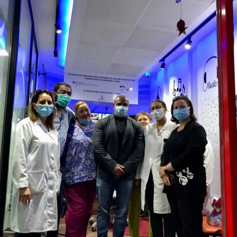 Hospital staff receiving protective equipment
